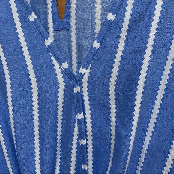 Anthropologie Beachgold Ancona Striped Surplice Romper Blue/White Size XS Beachy - Picture 8 of 16